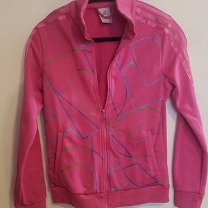Pink Adidas zip up small sweater